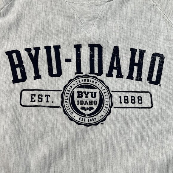 Champion Reverse Weave Sweatshirt Mens XS BYU Idaho Crewneck Gray Pullover - Picture 4 of 9